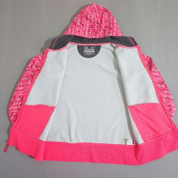 Under Armour Hoodie women's size M semi fitted pink colour with graphic design - Picture 3 of 11